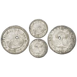 Tegucigalpa, Honduras, provisional (low-silver) 2 reales, 1839F, NGC VF details / planchet flaw, ex-