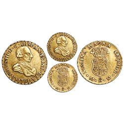 Mexico City, Mexico, gold bust 1 escudo, Charles III (young bust), 1761MM, very rare, ex-Huntington.