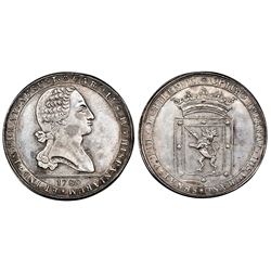 Chile, silver proclamation medal, Charles IV, 1789, coin axis, accession of the king in Santiago, NG