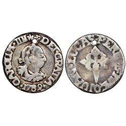 Santiago de Las Vegas, Cuba, cast silver 4R-sized proclamation medal, Charles IV, 1789, very rare, N