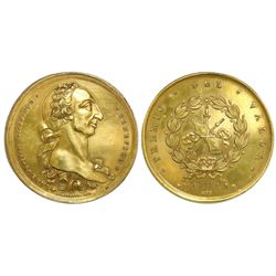 Manila, Philippines (under Spain), large gilt-bronze medal, Charles III, merit award (Premio del Val