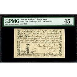 South Carolina, $90 (or 146 pounds, 5 shillings), Feb. 9, 1779, serial 1743, Hercules and Nemean Lio