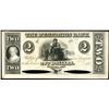 Image 1 : Augusta, Georgia, The Mechanics Bank, $2 front proof, 184X (1840s), rare.