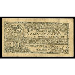 Barranquilla, Colombia, Banco de Barranquilla, 10 centavos, 3-9-1900, series R, serial 293021.