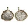 Image 1 : Potosi, Bolivia, cob 4 reales, Philip III, assayer T, Grade 2, ex-Atocha (1622), mounted shield-side