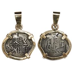 Potosi, Bolivia, cob 4 reales, (1651-2)(O or E), with crowned-L countermark on cross, ex-Capitana (1