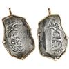 Image 1 : Mexico City, Mexico, cob 8 reales, (17)15(J), ex-1715 Fleet, mounted in 14K gold bezel.