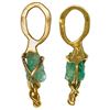 Image 1 : Small natural emerald, 1.37 carats, ex-Atocha (1622), mounted in 14K gold pendant.
