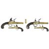 Image 1 : Matched set of British box-lock flintlock dueling pistols, early 1800s
