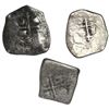 Image 2 : Lot of three Mexico City, Mexico, cob 4 reales, Charles II, assayers G and L (where visible).