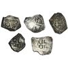 Image 2 : Lot of five Mexico City, Mexico, cob 4 reales, Philip V, assayers not visible.