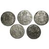 Image 2 : Lot of five Mexico City, Mexico, bust 8 reales, 1783FF.