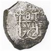 Image 2 : Potosi, Bolivia, cob 8 reales, 1762V-(Y).