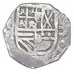 Toledo, Spain, cob 2 reales, 1628/7P.
