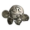 Image 1 : Lot of five Spanish colonial silver cobs: two Mexico 1/2R, one Lima 8R and two Potosi 1/2R.