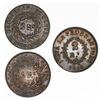 Image 2 : Lot of three Buenos Aires, Argentina, copper 2 reales: 1844, 1860, 1861.