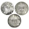 Image 2 : Lot of three Medellin, Colombia, 5 decimos, 1880, 1882 and 1883, eight-point stars, all very rare, R