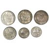 Image 2 : Lot of six Colombia minors: three 20 centavos 1933-B of each variety (mintmark on obverse, mintmark 