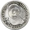 Image 1 : Costa Rica, 2 reales, Liberty head / ceiba tree double countermark (Type III, 1845) on a Madrid, Spa