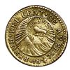Image 1 : Costa Rica, gold 1/2 escudo, "lion" double countermark (Type VI, 1849-57) on a Costa Rica (Central A