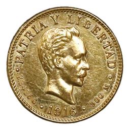 Cuba (struck at the Philadelphia mint), gold 2 pesos, 1916.