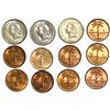 Image 1 : Lot of twelve Dominican Republic minors: copper-nickel 5 centavos, 1951, 1959, 1961; bronze 1 centav