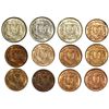 Image 2 : Lot of twelve Dominican Republic minors: copper-nickel 5 centavos, 1951, 1959, 1961; bronze 1 centav