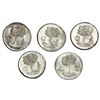 Image 2 : Lot of five Guatemala (Central American Republic) 1/4R: 1831, 1837/6, 1840/30, 1842/37, 1843.