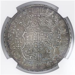 Mexico City, Mexico, pillar 8 reales, Charles III, 1771FM, NGC XF details / cleaned.