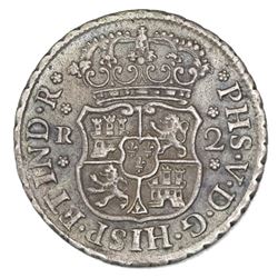 Mexico City, Mexico, pillar 2 reales, Philip V, 1744M, ex-Potomac.