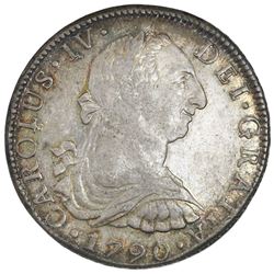 Mexico City, Mexico, bust 8 reales, Charles IV transitional (bust of Charles III, ordinal IV), 1789F