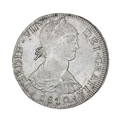 Lima, Peru, bust 8 reales, Ferdinand VII transitional ("imaginary" bust), 1810JP.