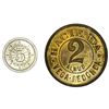 Image 2 : Lot of two Puerto Rico tokens: Mayaguez, copper-nickel 5 centavos, no date (1895), Adjuntas Ferreter