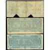 Image 2 : Lot of three Confederate States notes, 1861-64.