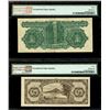 Image 2 : Lot of two Guatemala, Banco de Guatemala overprinted on Banco Central notes: 1 quetzal, 12-8-1946, s