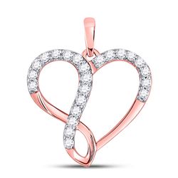 Diamond Heart Infinity Pendant 3/8 Cttw 10kt Rose Gold