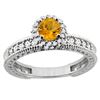 Image 1 : 0.77 CTW Citrine & Diamond Ring 14K White Gold - REF-65F7N