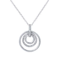 0.05 CTW Diamond Necklace 14K White Gold - REF-27W2H