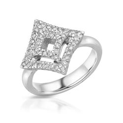 0.47 CTW Diamond Ring 18K White Gold - REF-82R9K