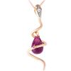 Image 1 : Genuine 2.28 ctw Amethyst & Diamond Necklace 14KT Yellow Gold - REF-49X3M
