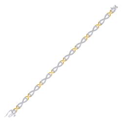 Diamond Infinity Bracelet 1.00 Cttw 10kt Two-tone Gold