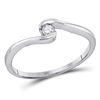Image 1 : Diamond Solitaire Promise Bridal Engagement Ring 1/12 Cttw 10kt White Gold