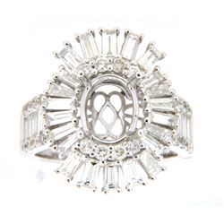 2.65 CTW Diamond Semi Mount Ring 14K White Gold - REF-296H3M