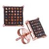 Image 1 : Round Red Color Enhanced Diamond Square Cluster Earrings 1/4 Cttw 10kt Rose Gold