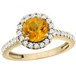 1.13 CTW Citrine & Diamond Ring 14K Yellow Gold - REF-60M5A