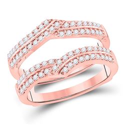 Diamond Wrap Ring Guard Enhancer 1/2 Cttw 14kt Rose Gold