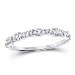 Diamond Stackable Band Ring 1/8 Cttw 10kt White Gold