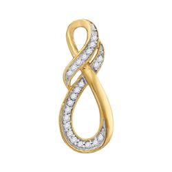 Diamond Teardrop Infinity Pendant 1/12 Cttw 10kt Yellow Gold