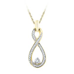 Diamond Infinity Pendant 1/6 Cttw 10kt Yellow Gold