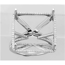 0.31 CTW Diamond Semi Mount Ring 18K White Gold - REF-76R3K